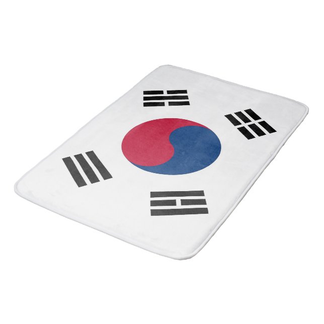 Large bath mat with flag of South Korea (Angled)