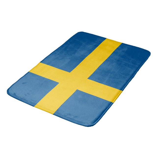 Large bath mat with flag of Sweden (Angled)