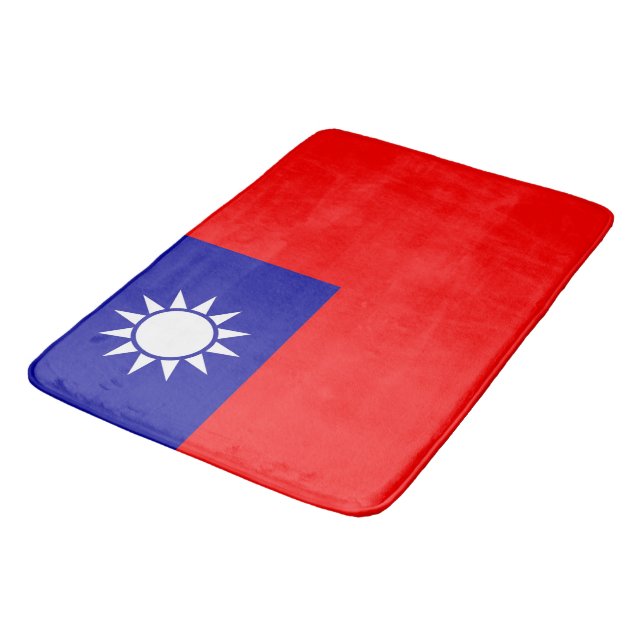Large bath mat with flag of Taiwan (Angled)