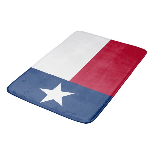Large bath mat with flag of Texas, USA (Angled)