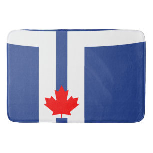 Large bath mat with flag of Toronto, Canada