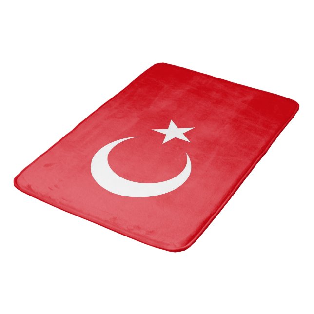 Large bath mat with flag of Turkey (Angled)
