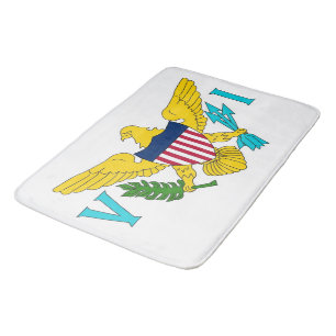 Large bath mat with flag of Virgin Islands, USA