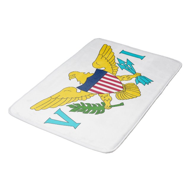 Large bath mat with flag of Virgin Islands, USA (Angled)