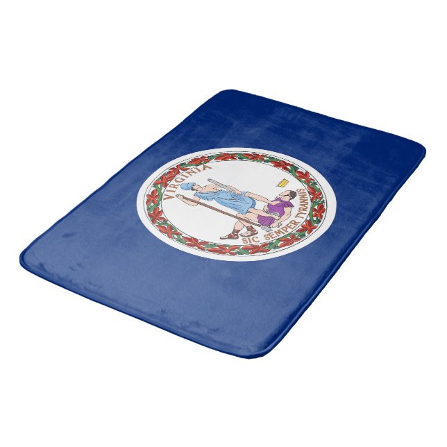 Large bath mat with flag of Virginia, USA (Angled)