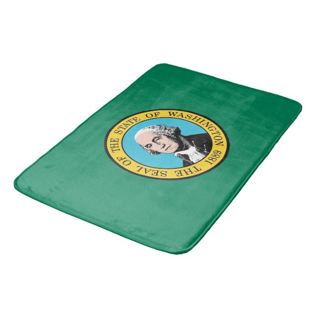 Large bath mat with flag of Washington, USA (Angled)