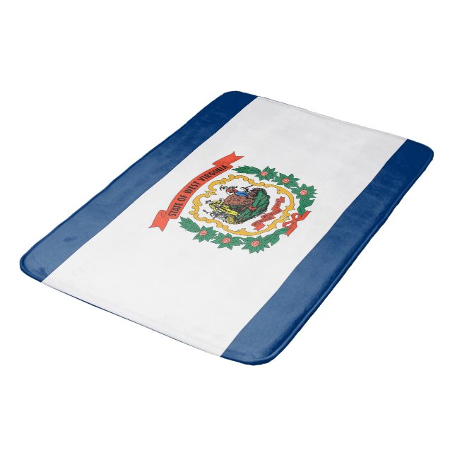 Large bath mat with flag of West Virginia, USA (Angled)