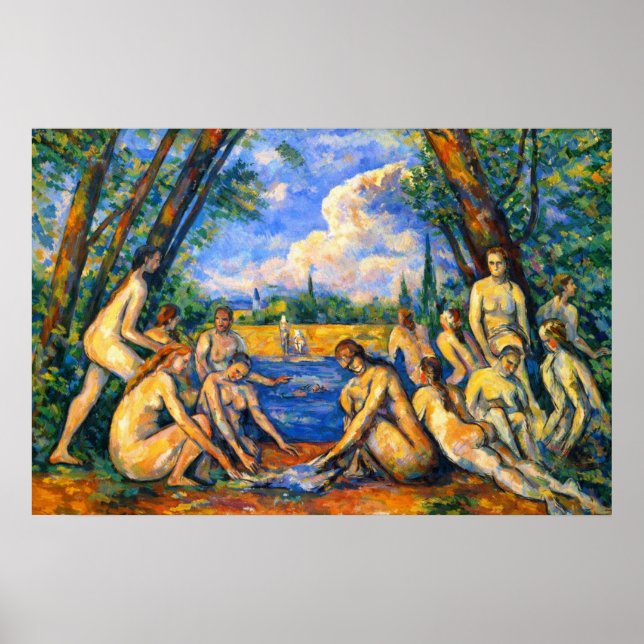 Large Bathers by Paul Cezanne Poster (Front)
