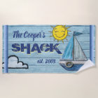 Large beach towel Custom name  Shack