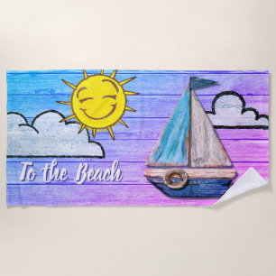 Large beach towel To the Beach Psychedelic