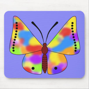 Large Beautiful Butterfly with Rainbow Wings Mouse Mat