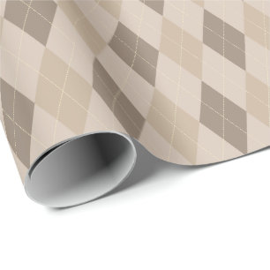 Large Beige Tones Argyle Wrapping Paper