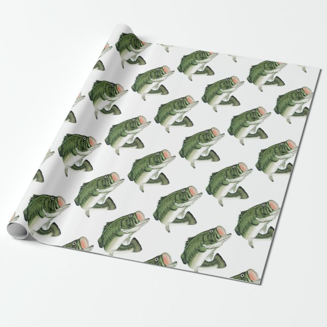 Large Big Mouth Bass Wrapping Paper (Unrolled)