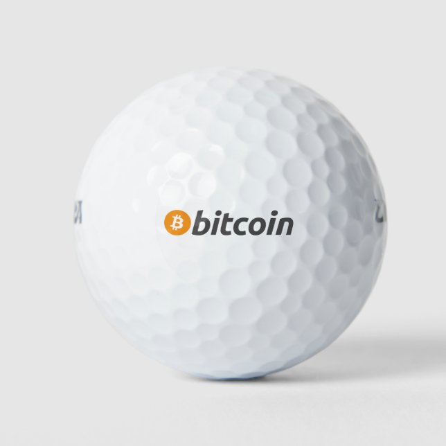 Large Bitcoin logo with orange Bitcoin symbol Golf Balls (Front)