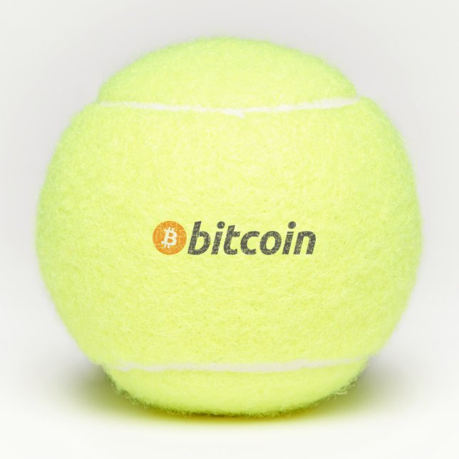Large Bitcoin logo with orange Bitcoin symbol Tennis Balls (Front)