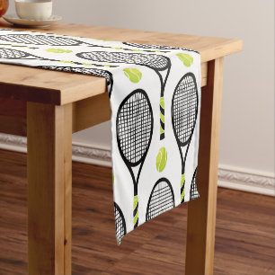 🎾Large black and green tennis🎾 white  Short Table Runner