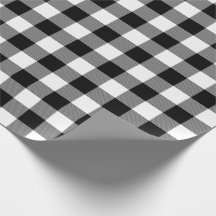 Large Black and White Buffalo Plaid Wrapping Paper
