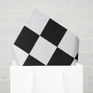 Large Black and White Checked Tissue Paper