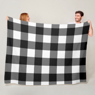 Large black and white gingham blanket