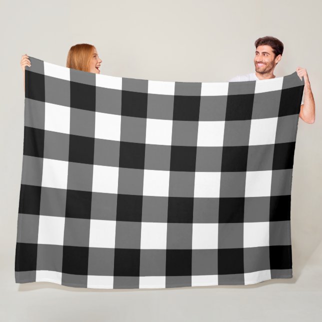 Large black and white gingham blanket (In Situ)