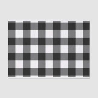 Large black and white gingham tissue paper