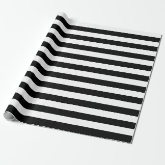 Large Black and White Stripes Wrapping Paper