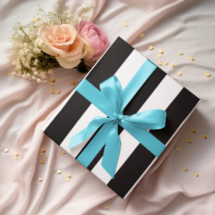 Large Black and White Vertical Stripes Wrapping Paper