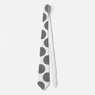 Large Black Circles With Square Pattern Tie