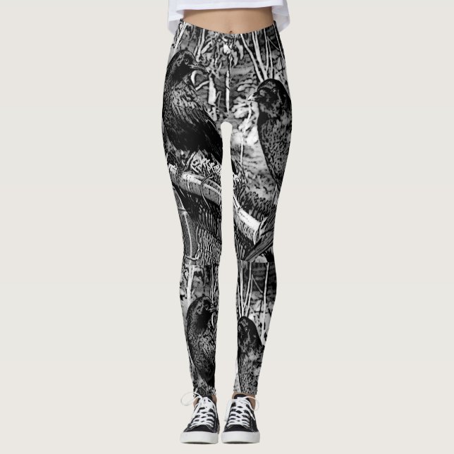 Large Black Crow Leggings (Front)
