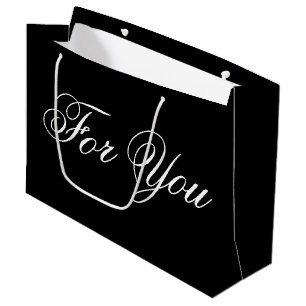 Large Black Designer Paper Gift Bag