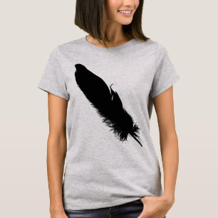 Large Black Feather Silhouette T-Shirt