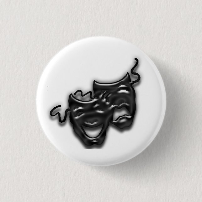 Large Black Masks Mini Button (Front)