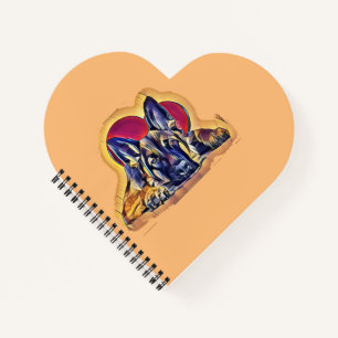 Large Black Tan German Shepherd Puppy PopArt Notebook