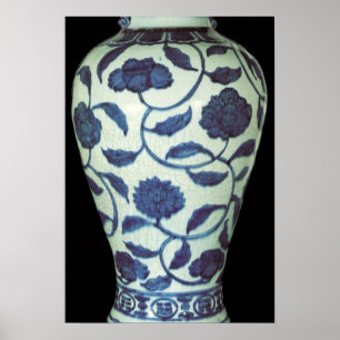 Large blue and white vase, Jaijing Period Poster