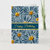 Large Blue and Yellow Flowers 