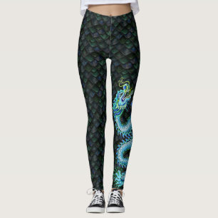 Large Blue Dragon Leggings