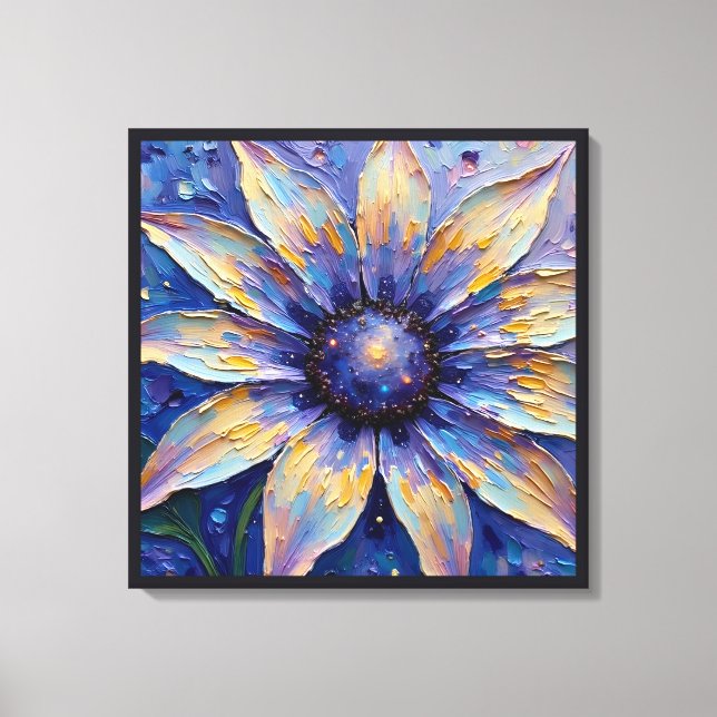 Large Blue Flower Impressionist Print | Botanical (Front)