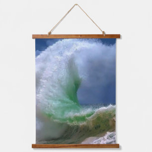 large blue ocean waves hanging tapestry