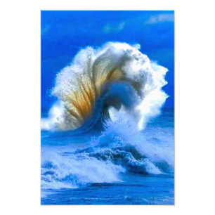 large blue ocean waves photo print