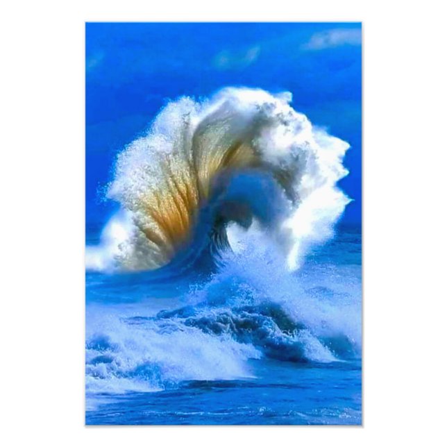 large blue ocean waves photo print (Front)