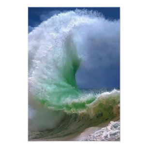 large blue ocean waves photo print