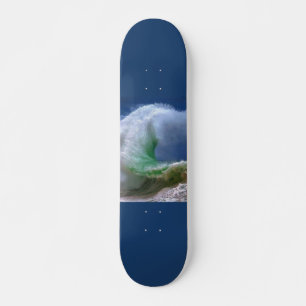large blue ocean waves skateboard