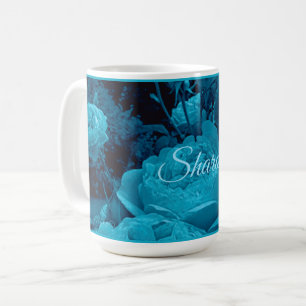 Large Blue Rose Coffee Mug