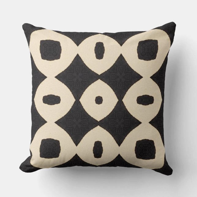 Large bold geometric pattern boho cushion (Front)