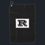 Large Bold Outlined Black Monogram, Black Golf Tow Golf Towel<br><div class="desc">Personalise this cool large Bold Outlined Black Monogram on black background. Click “Customise” to change colours and type styles.</div>