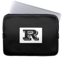 Large Bold Outlined Black Monogram, Black