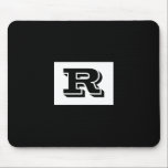 Large Bold Outlined Black Monogram, Black Mouse Mat<br><div class="desc">Personalise this cool large Bold Outlined Black Monogram on black background. Click “Customise” to change colours and type styles.</div>