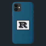 Large Bold Outlined Black Monogram, Ocean Blue iPhone 11 Case<br><div class="desc">Personalise this cool large Bold Outlined Black Monogram on ocean blue background. Click “Customise” to change colours and type styles.</div>
