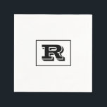 Large Bold Outlined Black Monogram, White Napkin<br><div class="desc">Personalise this cool large Bold Outlined Black Monogram on white background. Click “Customise” to change colours and type styles.</div>
