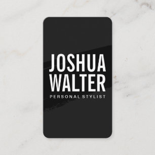 Large Bold Text Black Brushed Business Card